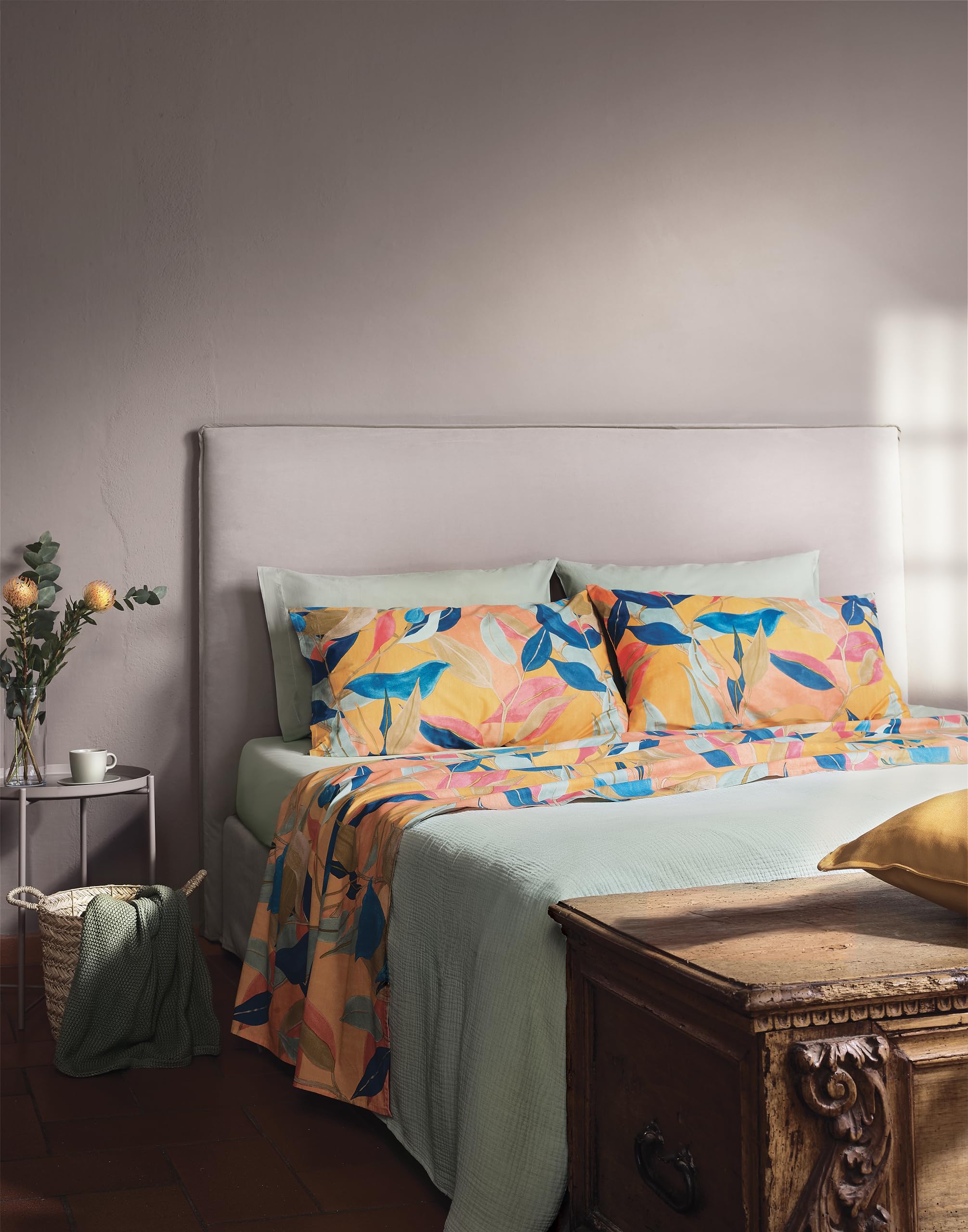 GUZZINI Classic - komplet pościeli bawełnianej perkalowej z prześcieradłem na łóżko queen size 180 x 280 cm + 1 prześcieradło z gumką, pokrowiec na materac na łóżko podwójne 125 x 200 cm, materac 30