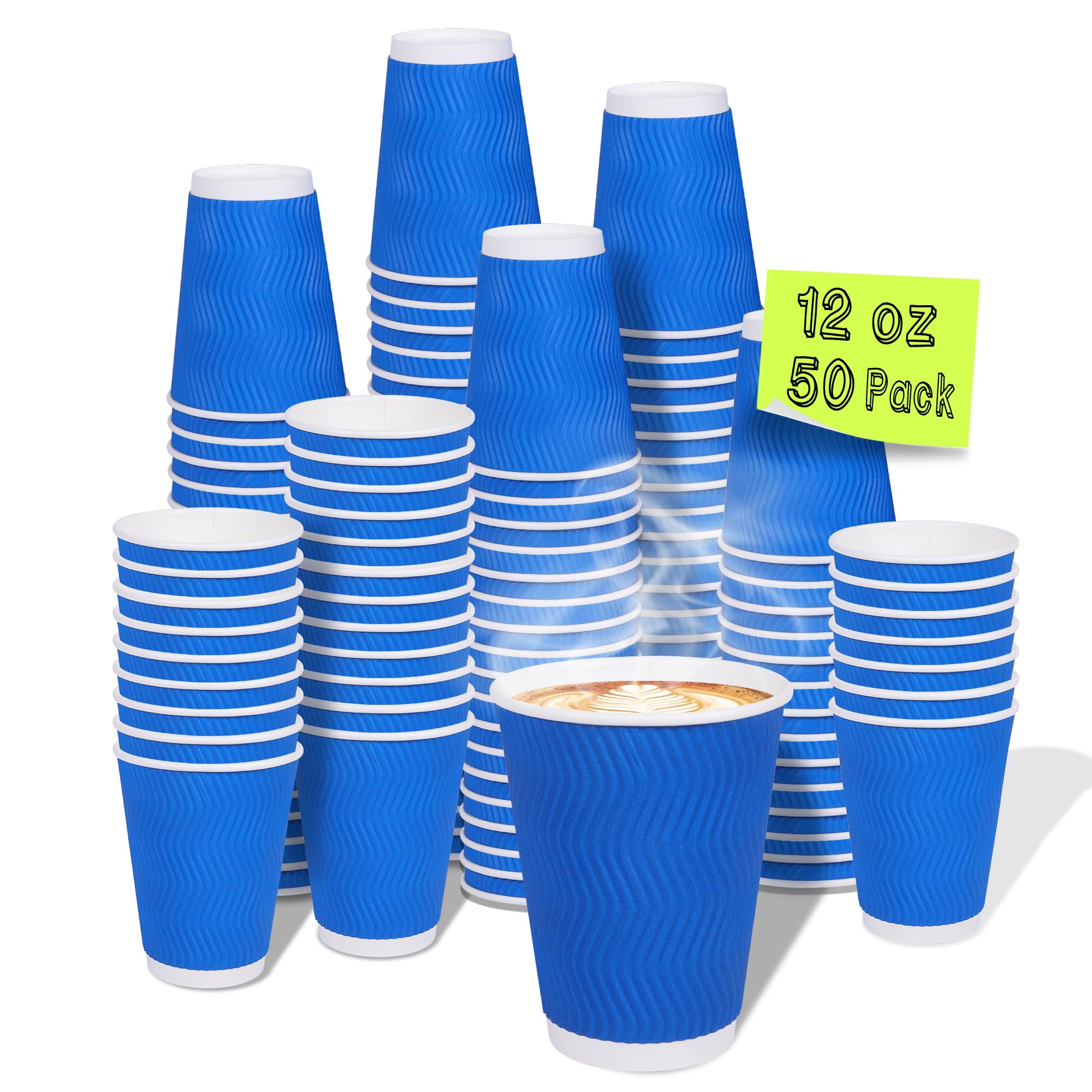 Snapklik.com : Coffee Cups, 50-Pack Of 12 Oz Disposable Paper Cups ...