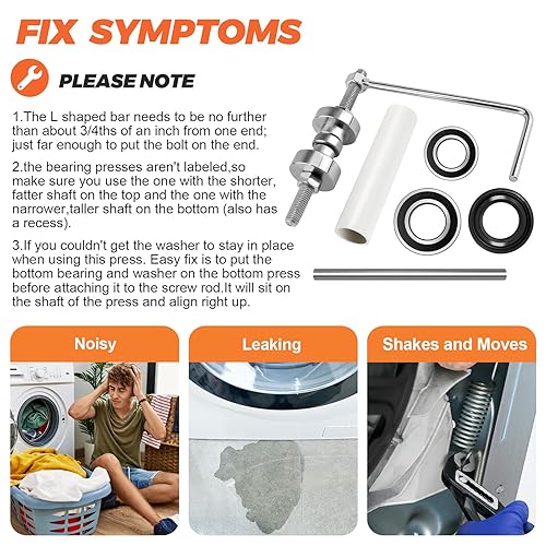 Miniatura 5 de Beaquicy W10447783 W10435302 Herramienta de instalación y extracción de rodamientos de arandela - Reemplazo para lavadoras de carga superior