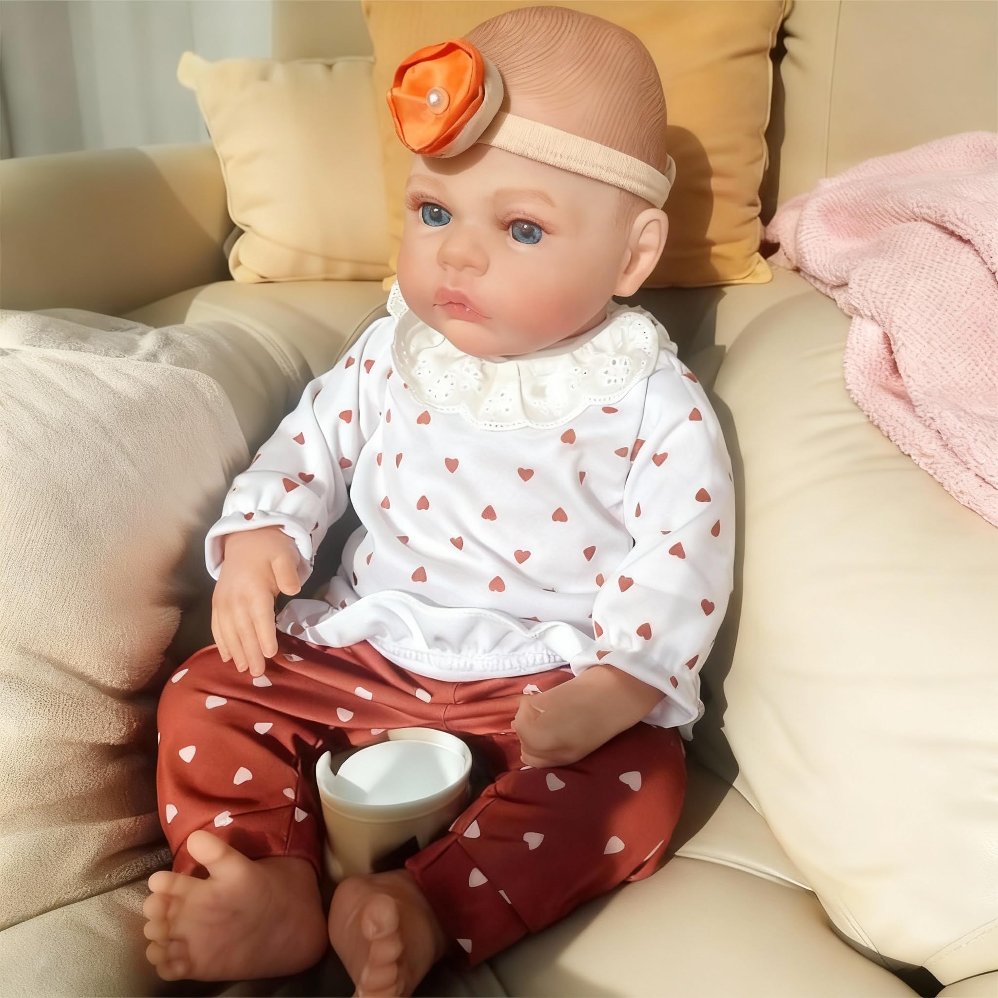 JUYOUYI Lifelike Reborn Baby Dolls, 18 Inch Realistic Baby Girl Doll Vinyl Full Body - Image 3
