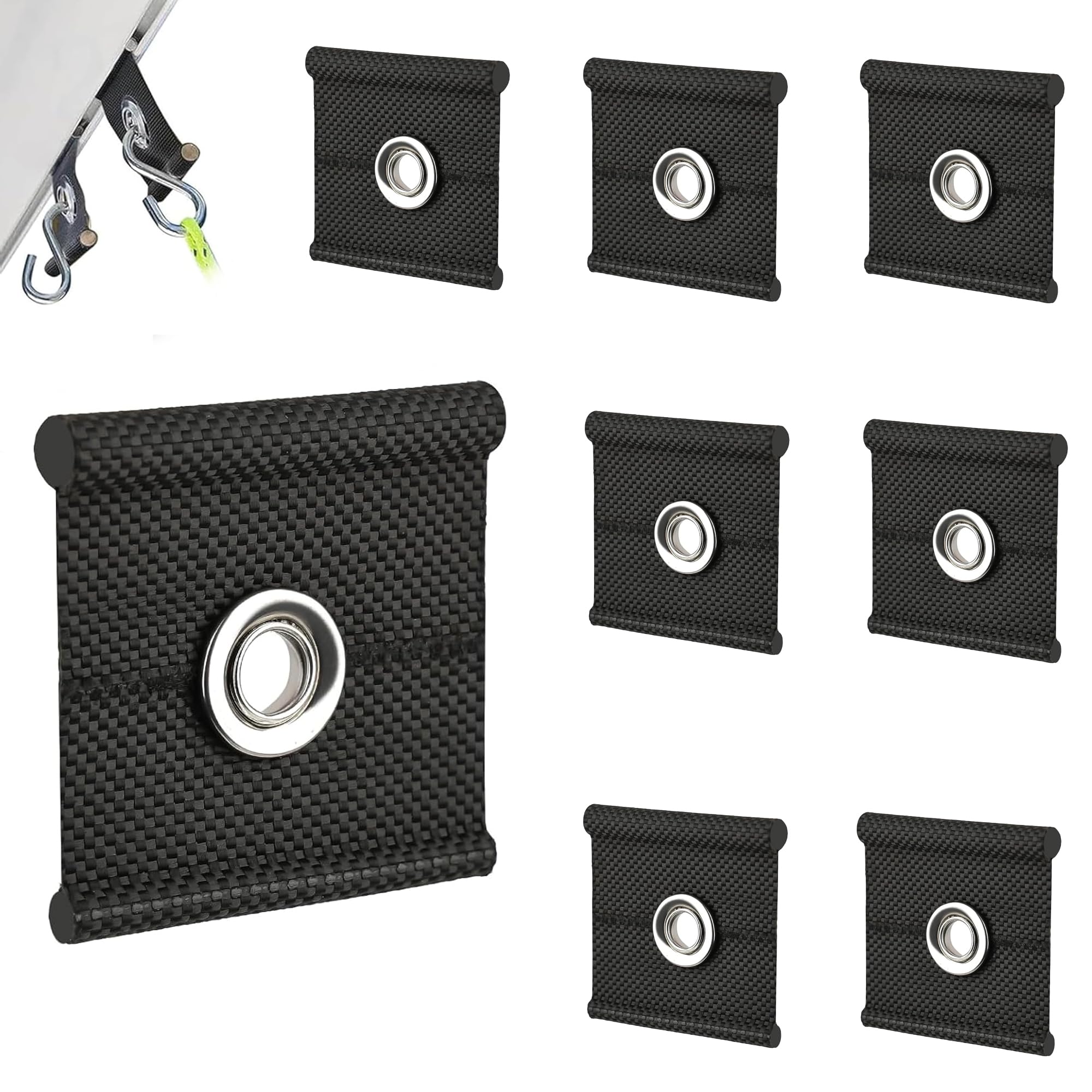 Lot De 8 œillets Passepoilés Pour Rail De Fixation - Taille 5/6 Mm Et 7/8 Mm, Idéal Pour Tente, Auvent, Camping-car - 3
