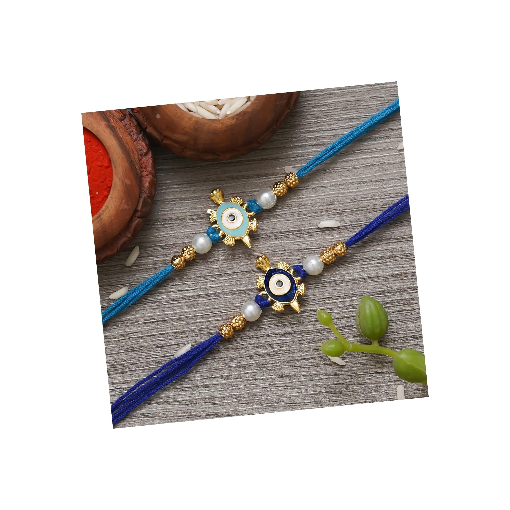 eCraftIndia Multicolor Set of 2 Evil Eye Tortoise Fancy Rakhis with Roli Chawal Pack - Rakhis for Brothers (B0C6PXM252) Amazon Price History, Amazon Price Tracker