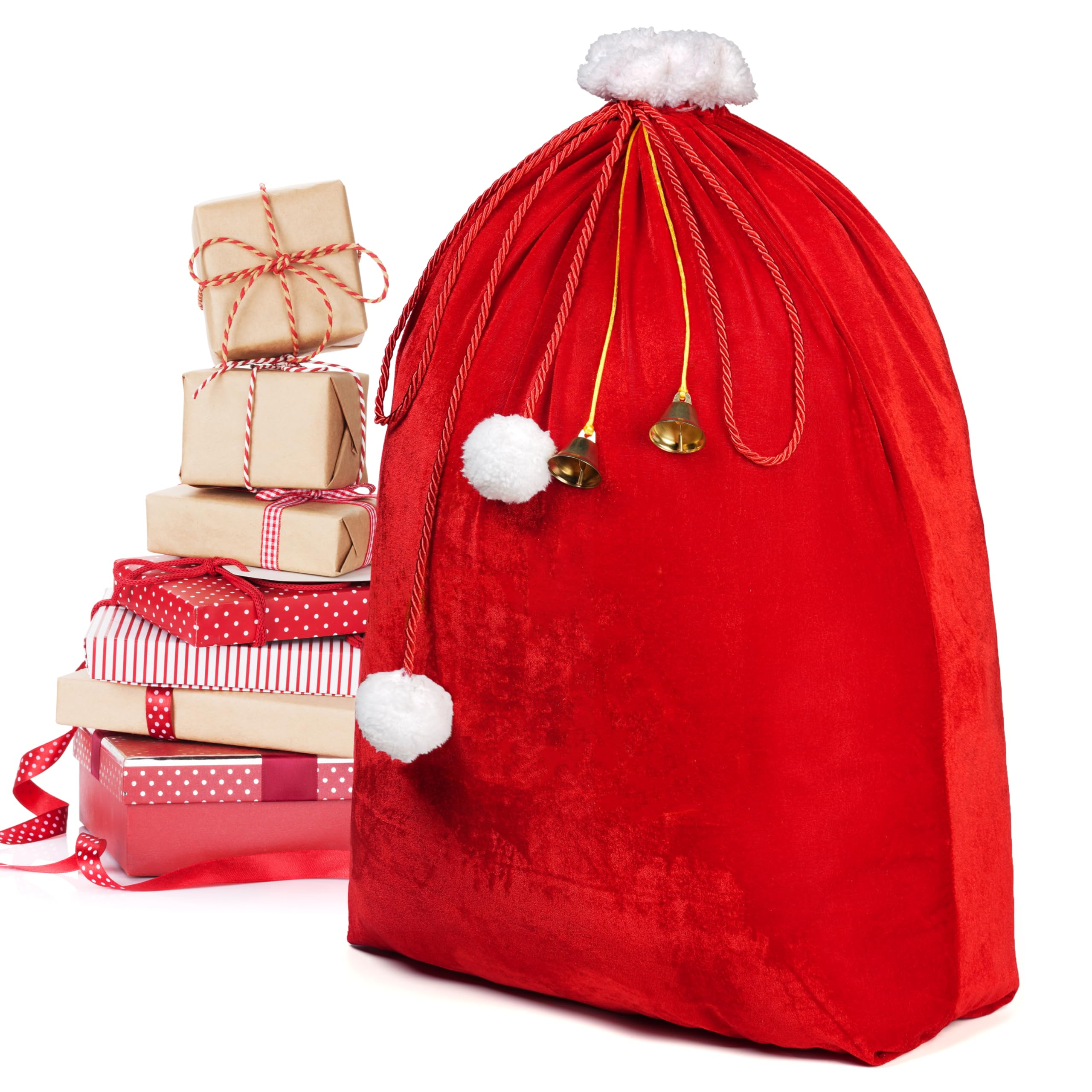 JOYIN 3 pacchi sacche da regalo di Natale, sacco di tela di Santa con