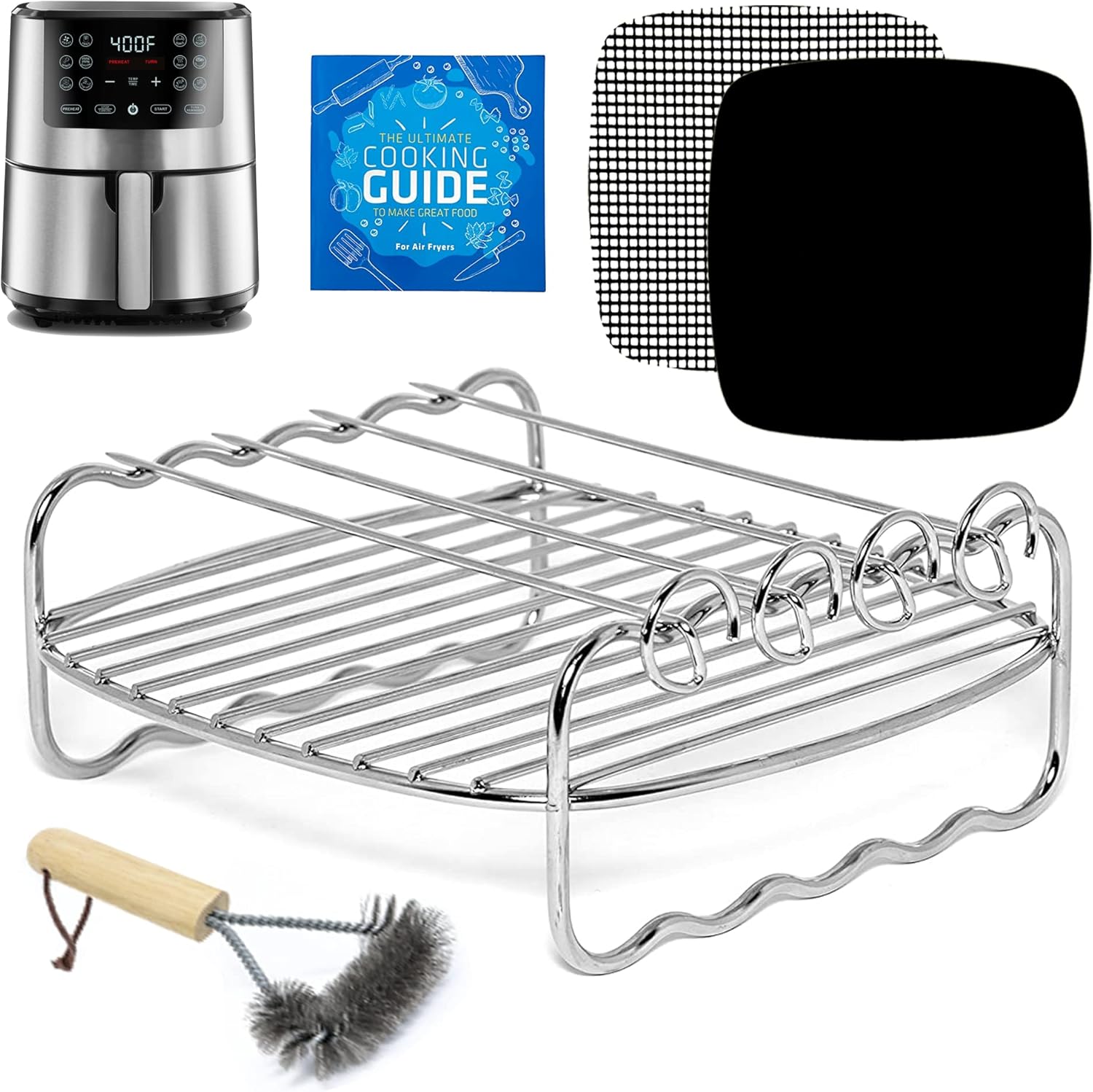 Air Fryer Skewer Rack Grate Compatible with Cosori, Chefman
