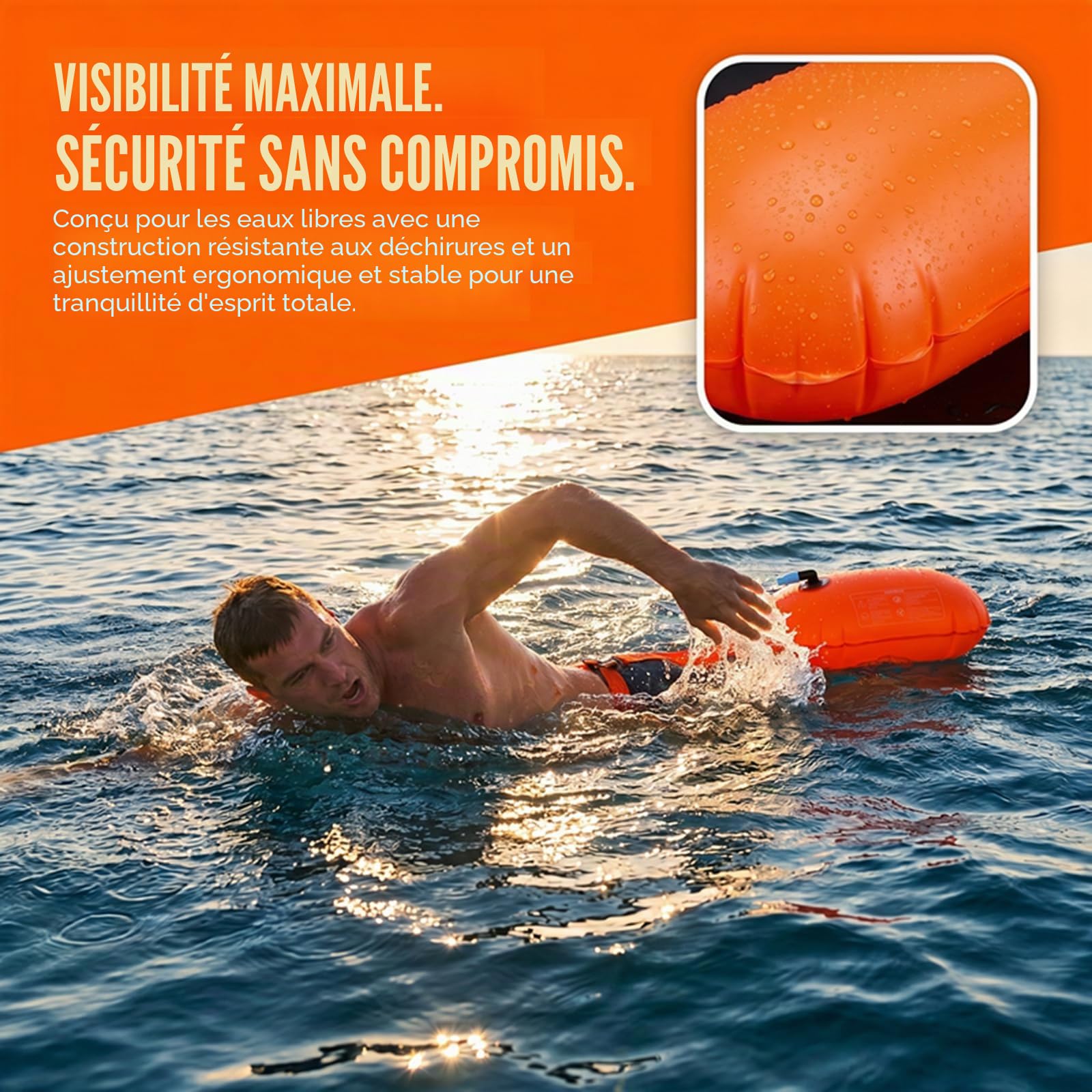 CNMTCCO Bouée de Natation pour Adultes | Qualité Supérieure, Structure d'avertissement plus claire et visible, Sécurité Maximale Lac et Mer, PVC Robuste