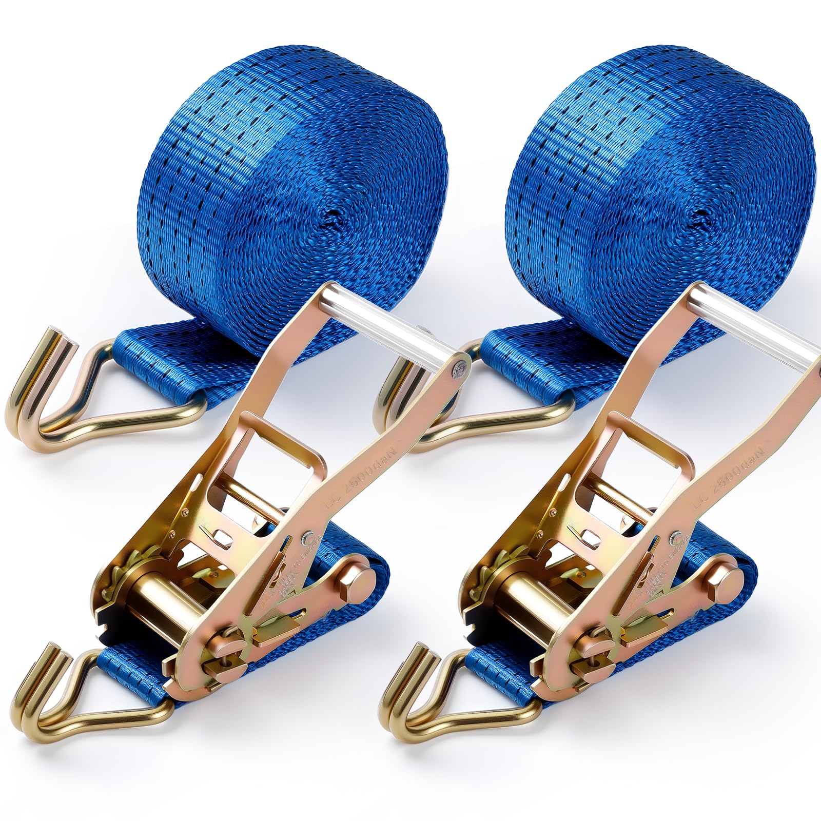2 cinghie a cricchetto resistenti, 5 mm x 6 m, blu