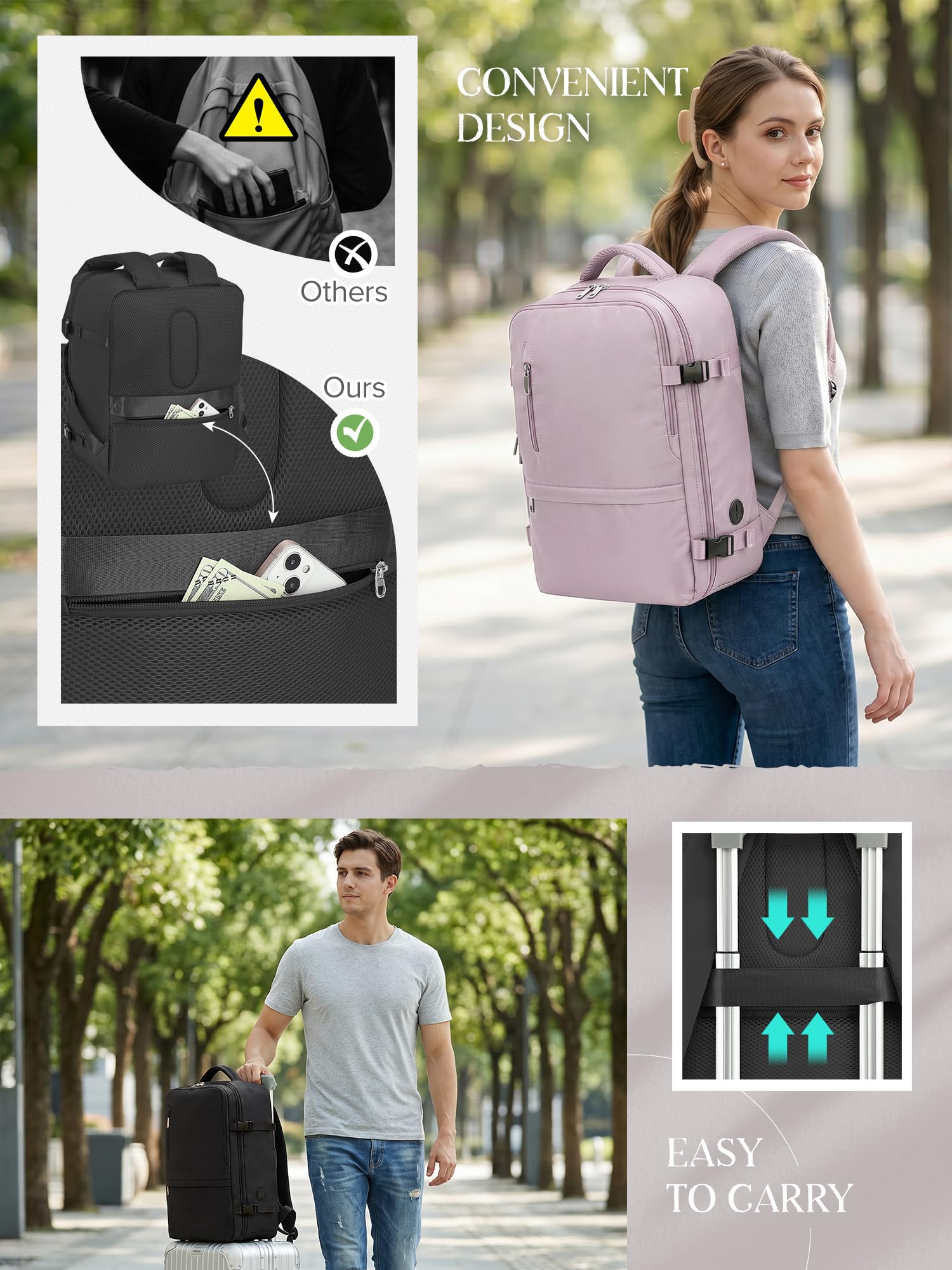 Hayayu Borse da Cabina per Ryanair 40x30x20 Bagaglio a Mano Zaino Borsa Zaino da Viaggio Il Sedile Zaini per Ryanair bagaglio a mano Borsa Cabina Viaggio Backpack Travel Casual Daypack
