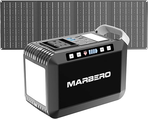 MARBERO Generador solar 148Wh estación de energía portátil con panel solar de 40 W incluido Banco de energía solar con salida de CA 200 W