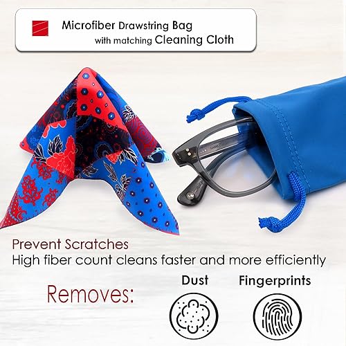 Vista 6 de Estuche rígido para lentes de sol para mujer, bonita funda pequeña para gafas de sol con asa - Elegante estuche para lentes con bolsa de cordón