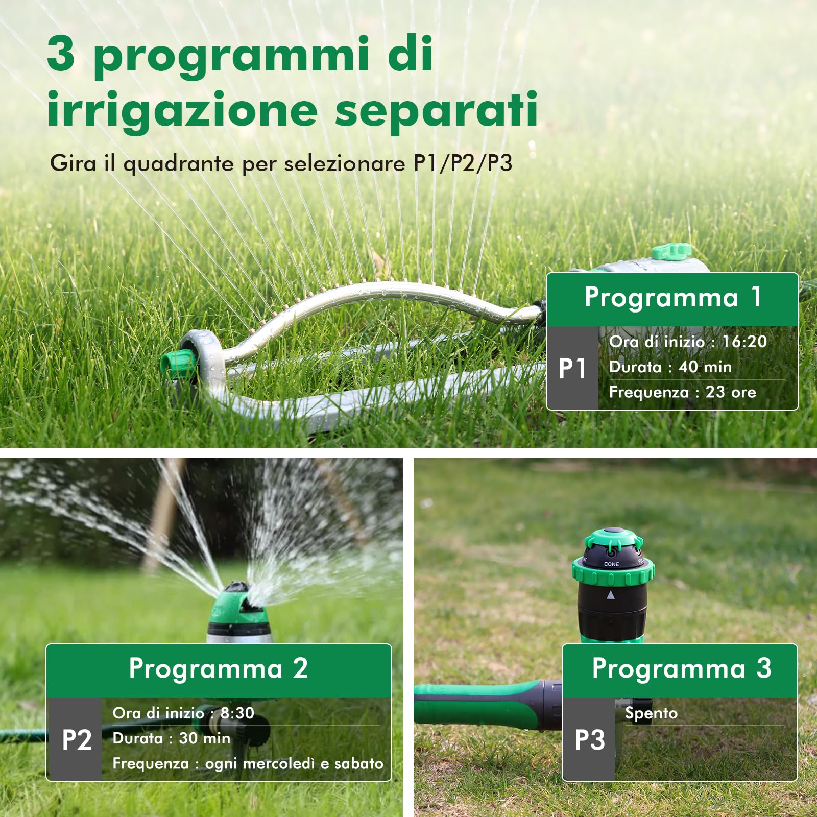 RESTMO Computer di Irrigazione a 2 Zona con Chip RF e Telecomando | Automatico/Manuale/Ritardo della Pioggia, Timer di Irrigazione, Per Tubo da Giardino, Rubinetto dell'Acqua Esterno, Prato