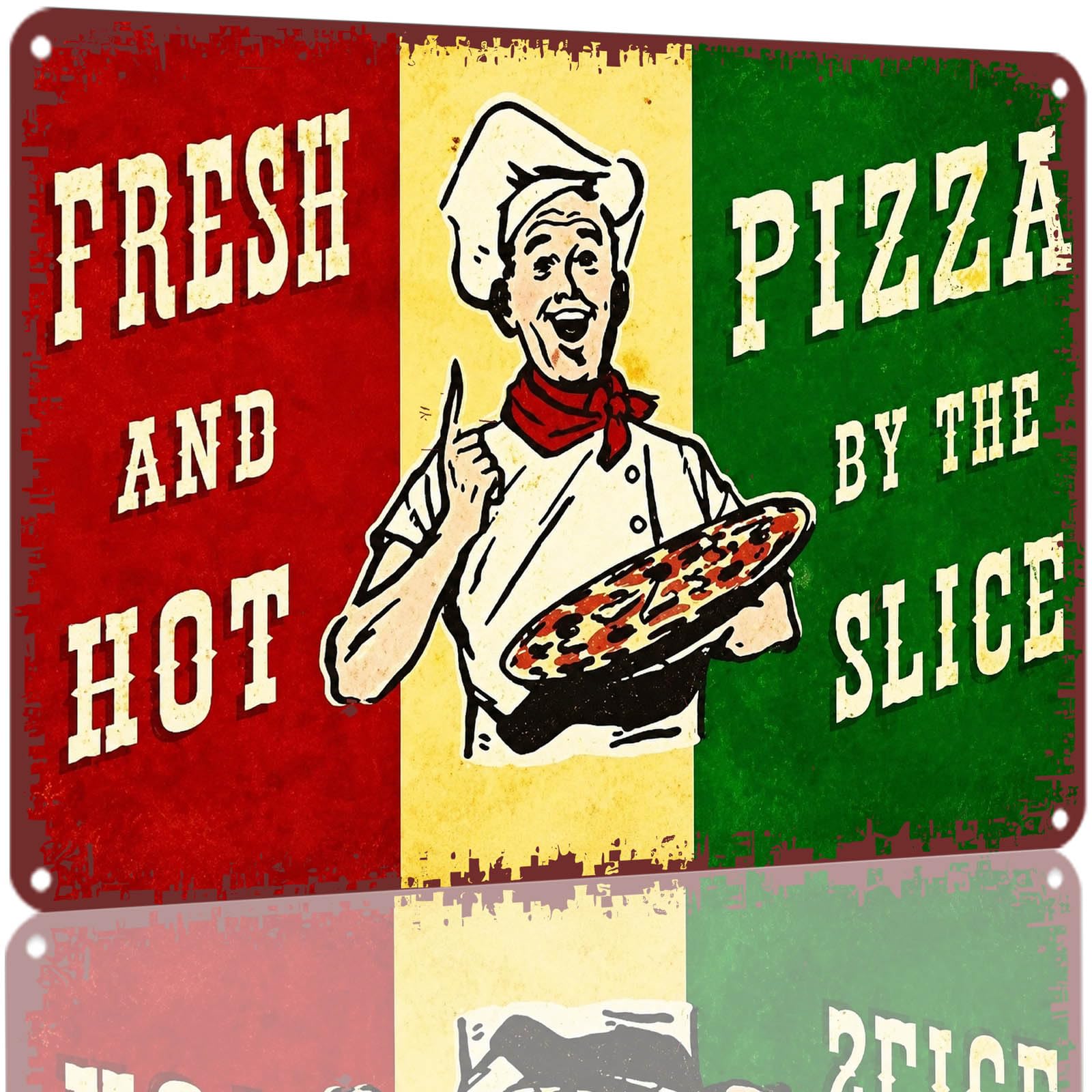 Kwqdozf As Pic Fresh Hot Pizza Aluminum Metal Sign 8X12 Inch Vintage Wall Decor