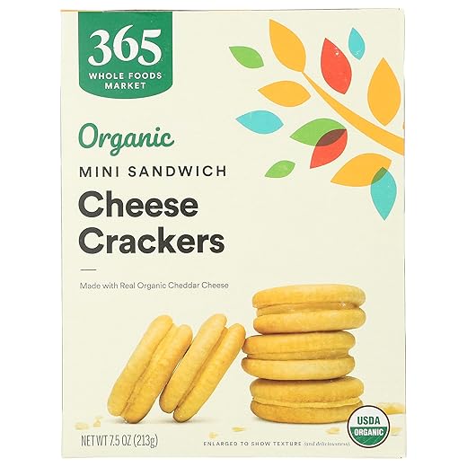 365 by Whole Foods Market, Organic Mini Cheese Sandwich Crackers, 7.5 Ounce