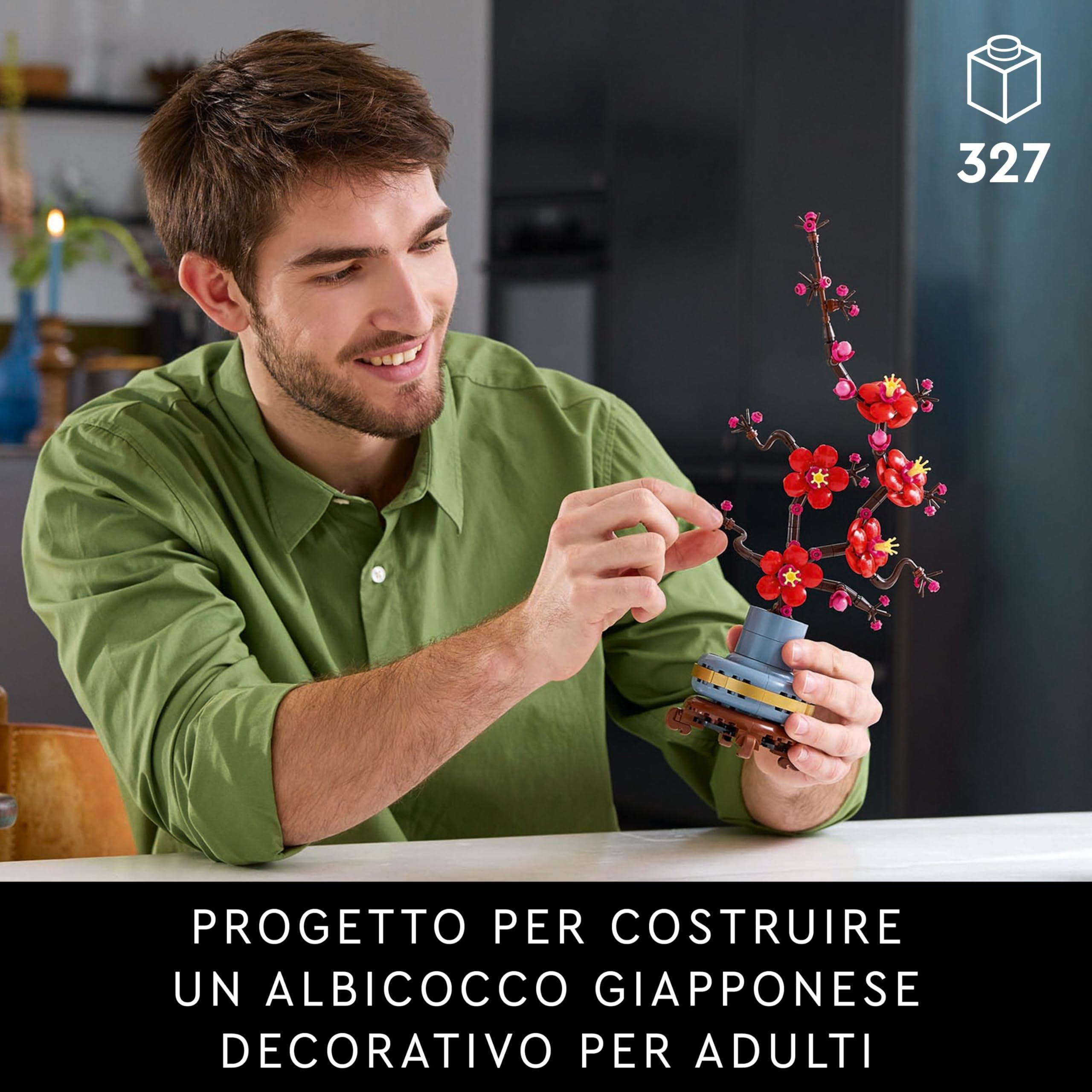 LEGO Botanicals Albicocco Giapponese 10369 Fiore Artificiale da Costruire per Adulti