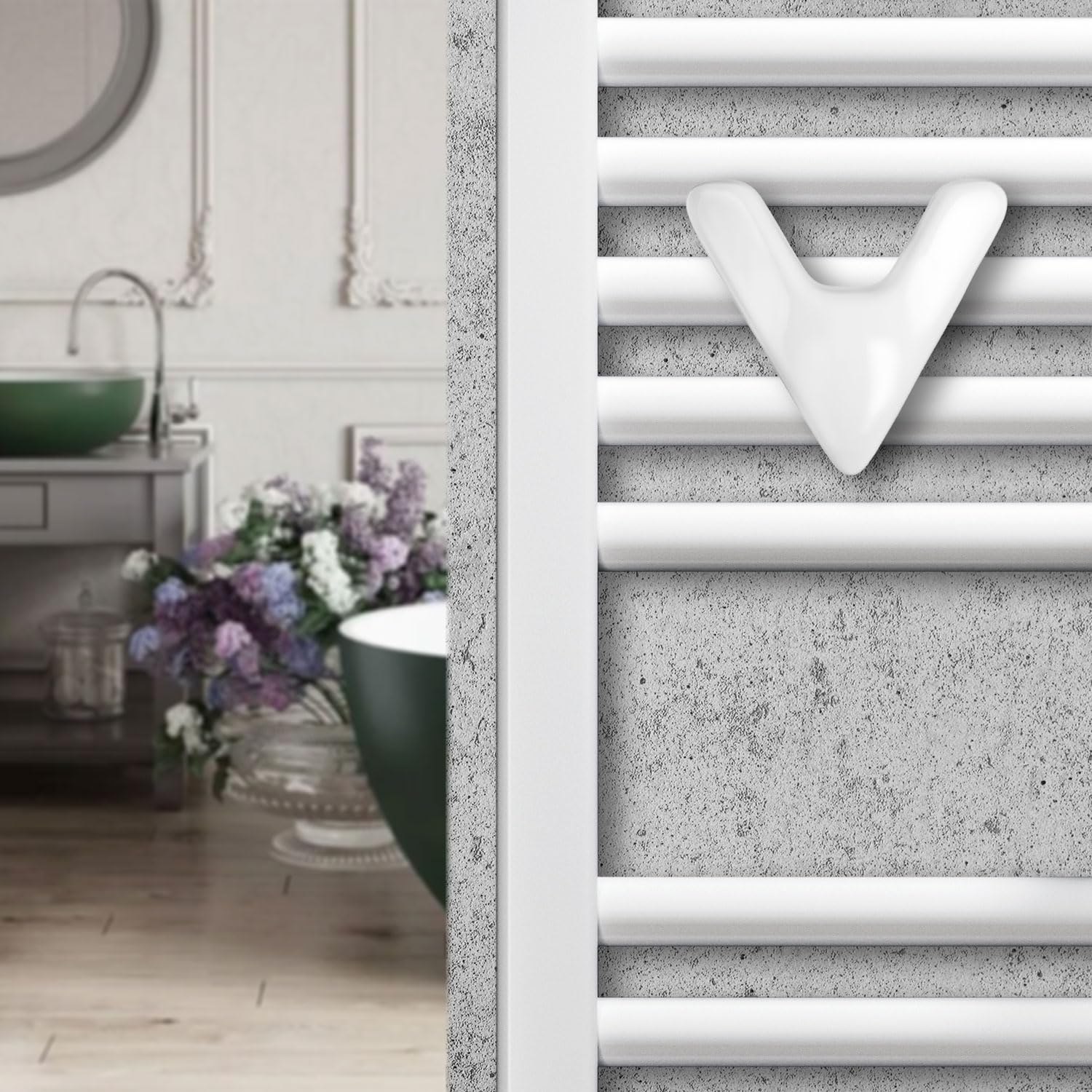 Patère Céramique Italienne Pour Radiateur - Forme Lapin Blanc - Letshelter