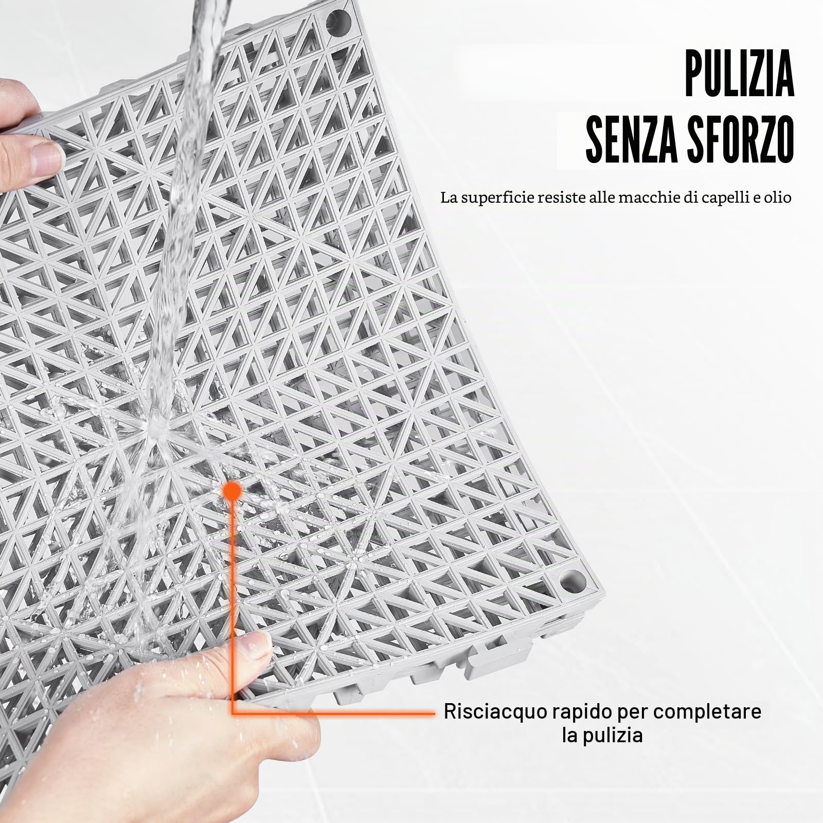 VEVOR Set 55 Piastrelle per Piscina da Giardino 30 x 30 x 1,5cm, Piastrelle Traforate Grigie per Pavimentazione Antiscivolo in PVC a Drenaggio Rapido per Interni & Esterni per Bagno Piscina Giardino