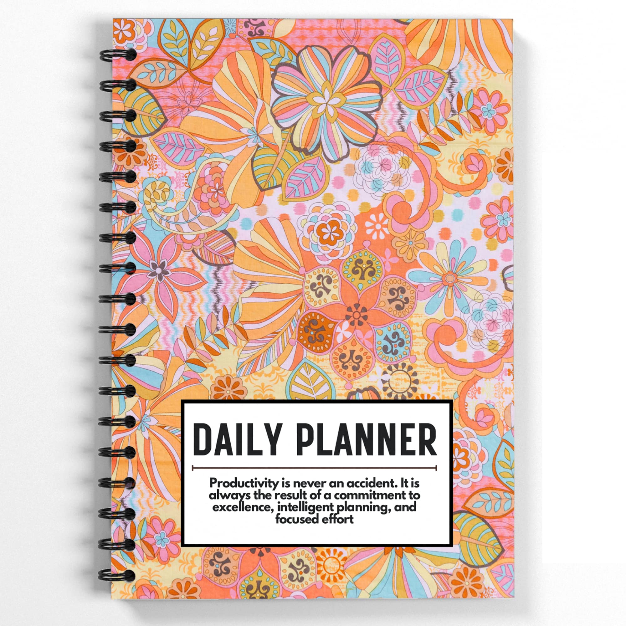 Amazon Brand - Eono Daily Planner Undated, Schedule Your Day, Manage to-do List, Goals Tracker, Wellness Tracker - 3 Month Planner (Floral/Pink)