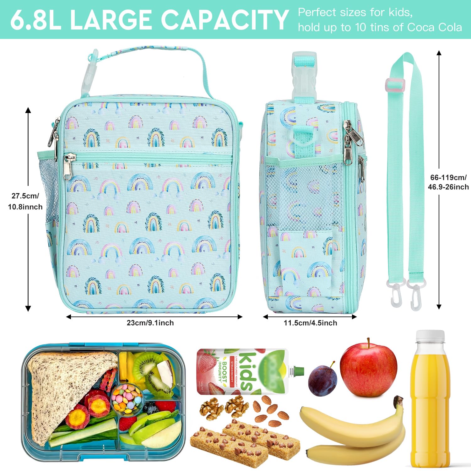 Maidyna Kids Lunch Bag, Reusable Lunch Bag with Adjustable Strap - Image 2