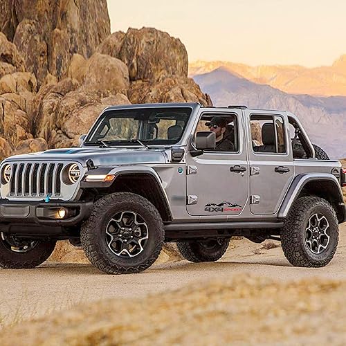 Miniatura 4 de TOMALL 1 par de calcomanías deportivas de montaña de 21.6 pulgadas 4 x 4 para carrocería de automóvil, puerta, lateral, montañas automáticas,