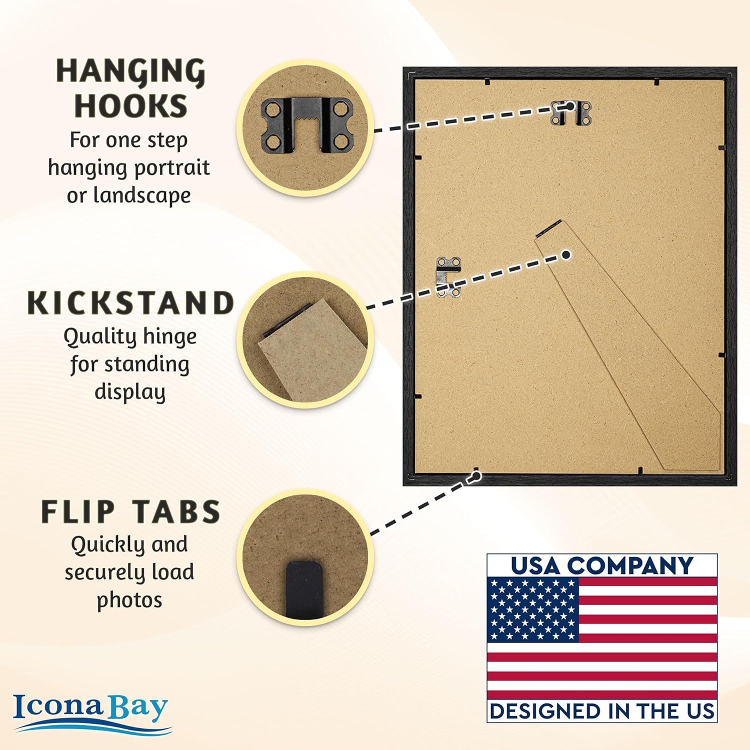 Icona Bay - 11x14 Photo Frames with Removable Mat for 8x10 Pictures - Black Balsam, 18 Bulk Pack - Modern Wood Grain Style Multipack Picture Frames - Tabletop/Wall Mount - Northwood Collection