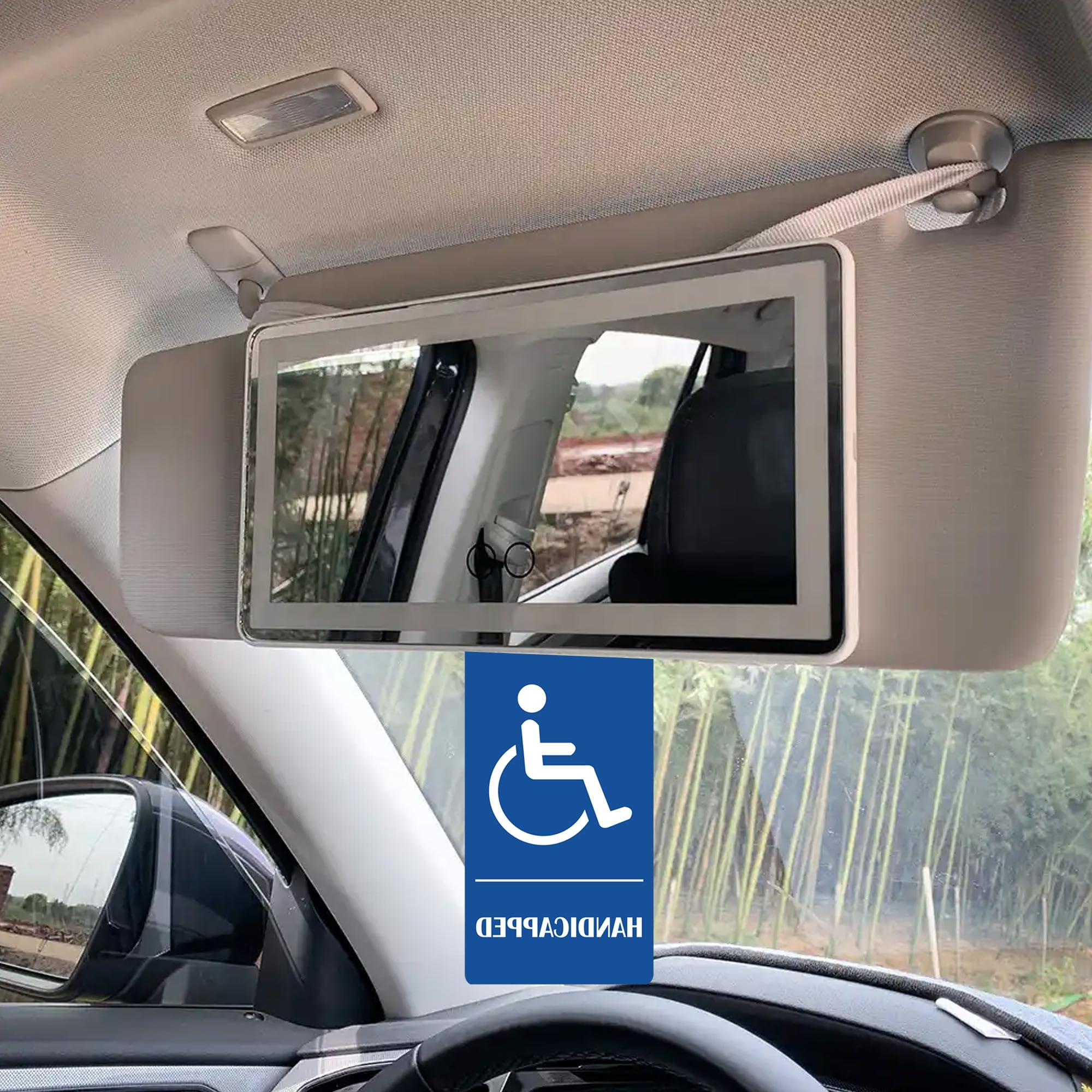 Wootile Handicap Parking Sign 3.5 x 8.5 Inch, 2 Pcs Blue Disabled Permit Hanger Tag, Polypropylene, Minimalist Functional - Image 4