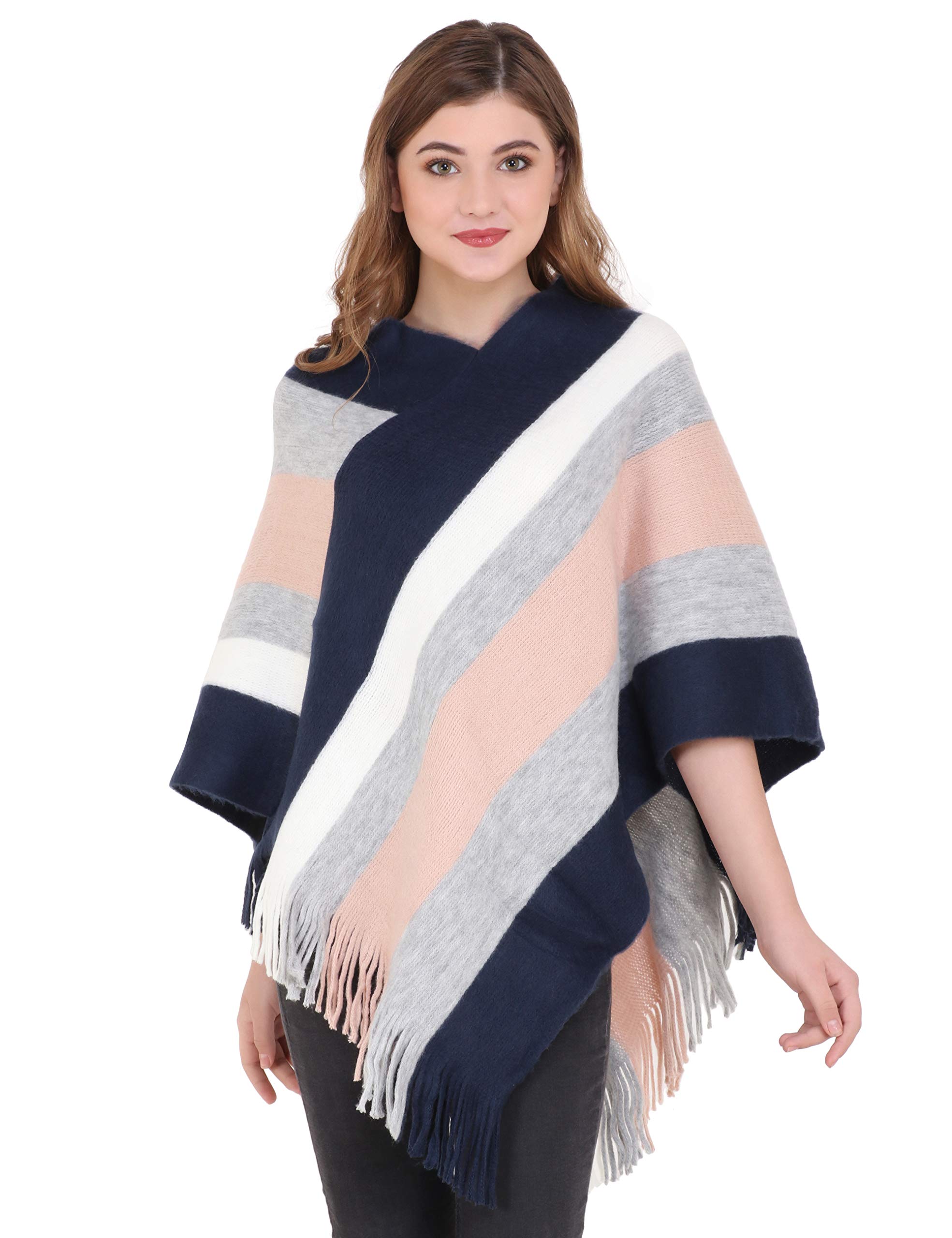 manra Women Girls Kashmiri Poncho SC 09 (Dark Blue)-picture-20
