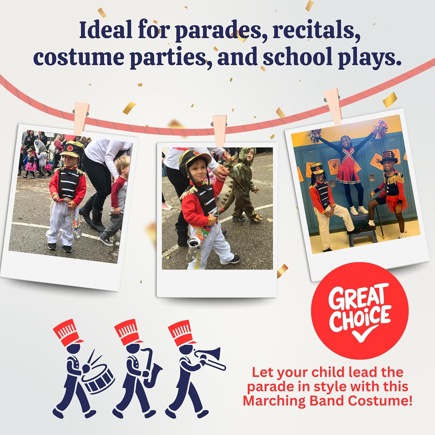 Dress Up America Marching Band Costume for Boys - Drum Major Uniform for Kids