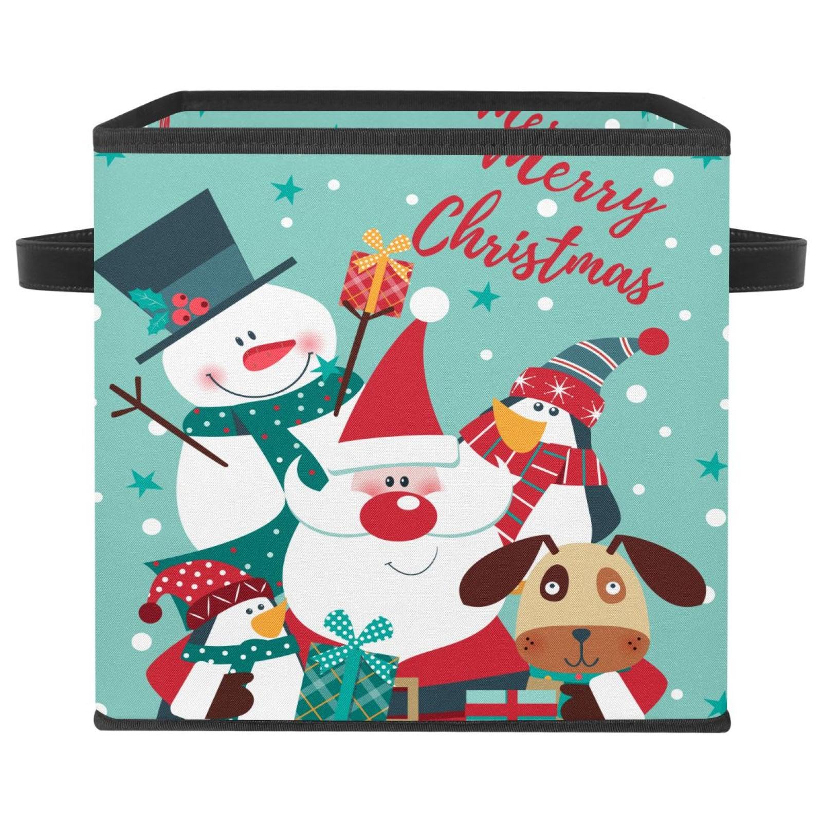 Boîte de rangement Noël pour chambre d'enfant : cube pliable tissu