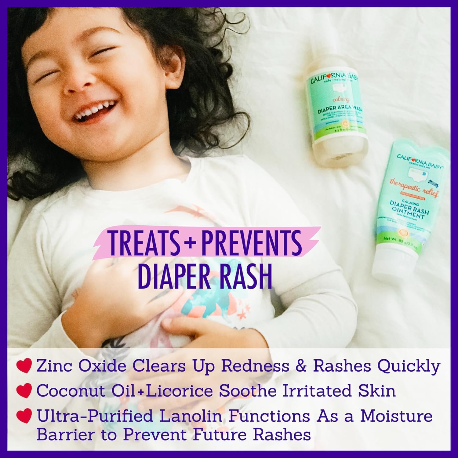 California Baby Calming Diaper Rash Cream | 100% Bio-Based | Zinc Oxide Ointment | Lavender Scented Diaper Cream | Cloth Diapers Safe | 82 g / 2.9 oz. image 5 of 8 B01F57LAAQ