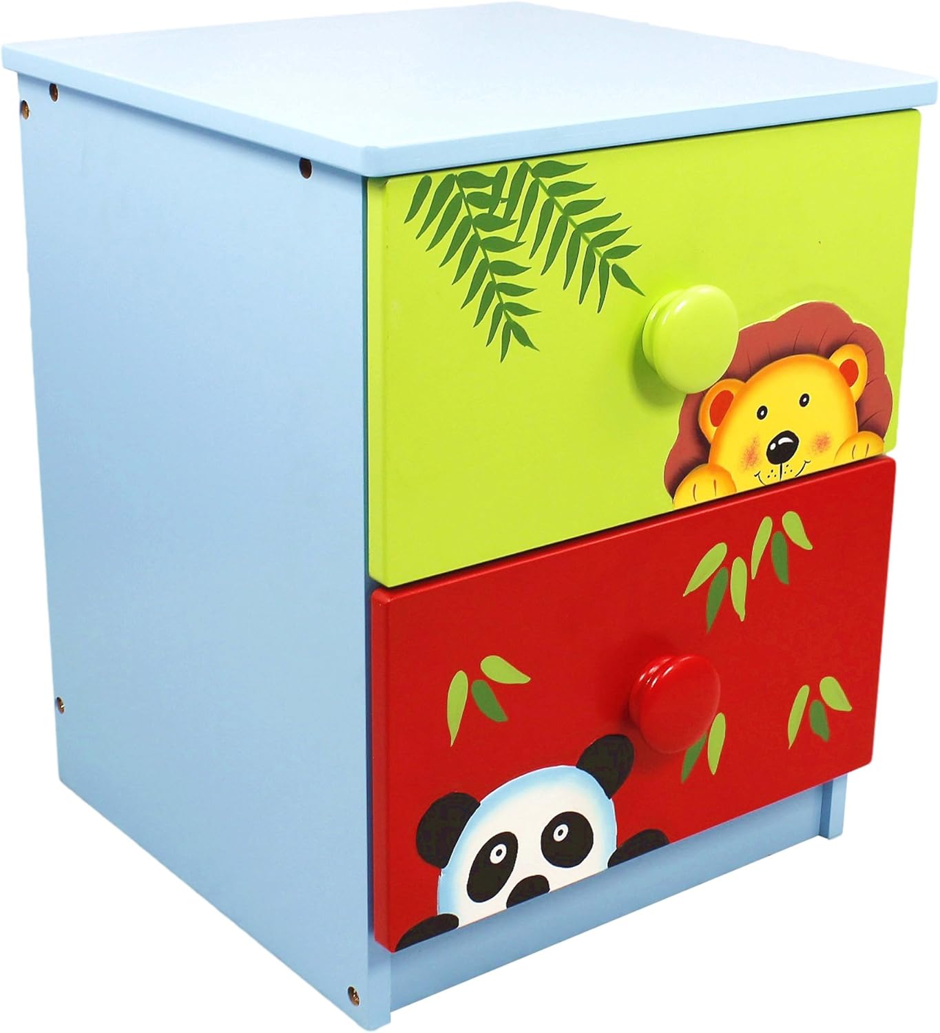 Fantasy Fields - Sunny Safari Animals Thematic 2 Drawer Wooden Cabinet for Kids Storage | Imagination Inspiring Hand Crafted & Painted Details | Non-Toxic, Lead Free Water-based Paint