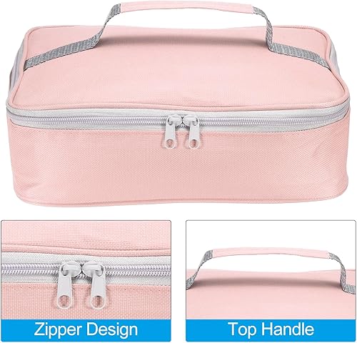 Miniatura 3 de PATIKIL Lonchera térmica de 11 x 8.7 x 2.8 pulgadas, lonchera impermeable con asa, bolsa de almuerzo portátil para almacenamiento de alimentos para