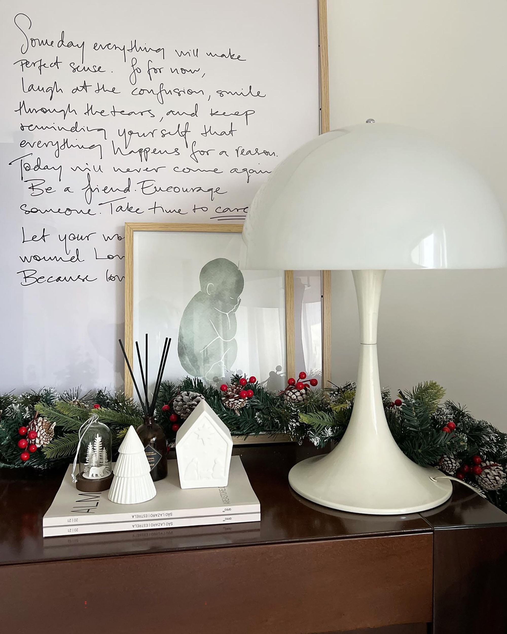 Künstliche Weihnachtsgirlande mit Beleuchtung Schnee 270 cm Indoor grün Paimio