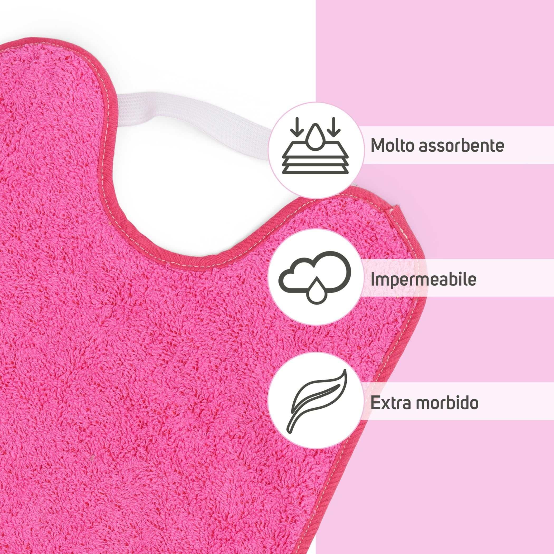 Bavaglini Impermeabili 4 Pezzi 90% Cotone 10% Poliestere 24x31 cm per Bambini 1 Anno