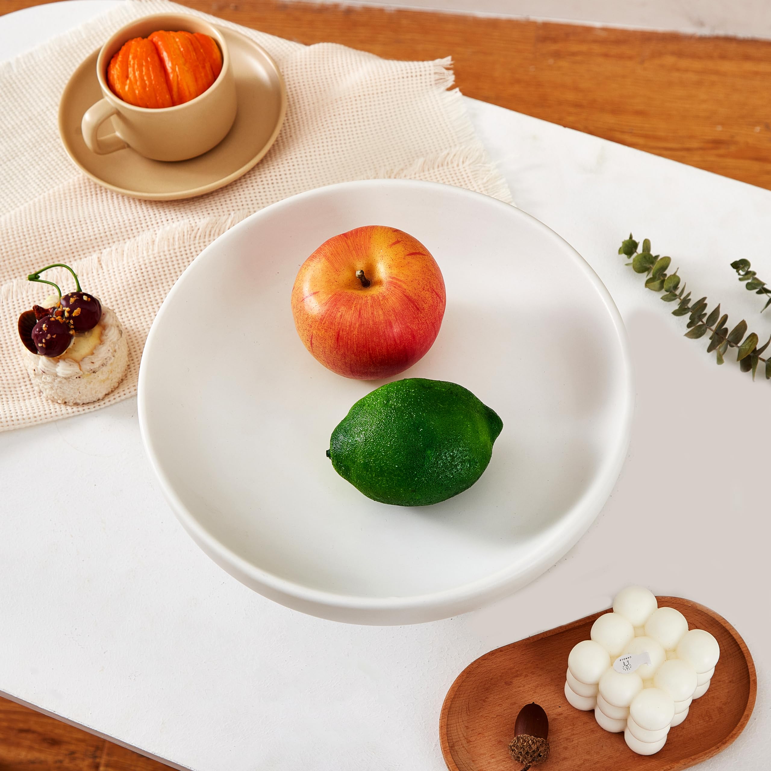 Ciotole per la frutta per la cucina, Portafrutta in Ceramica, Ciotola Decorativa con Piedistallo, Vassoio for