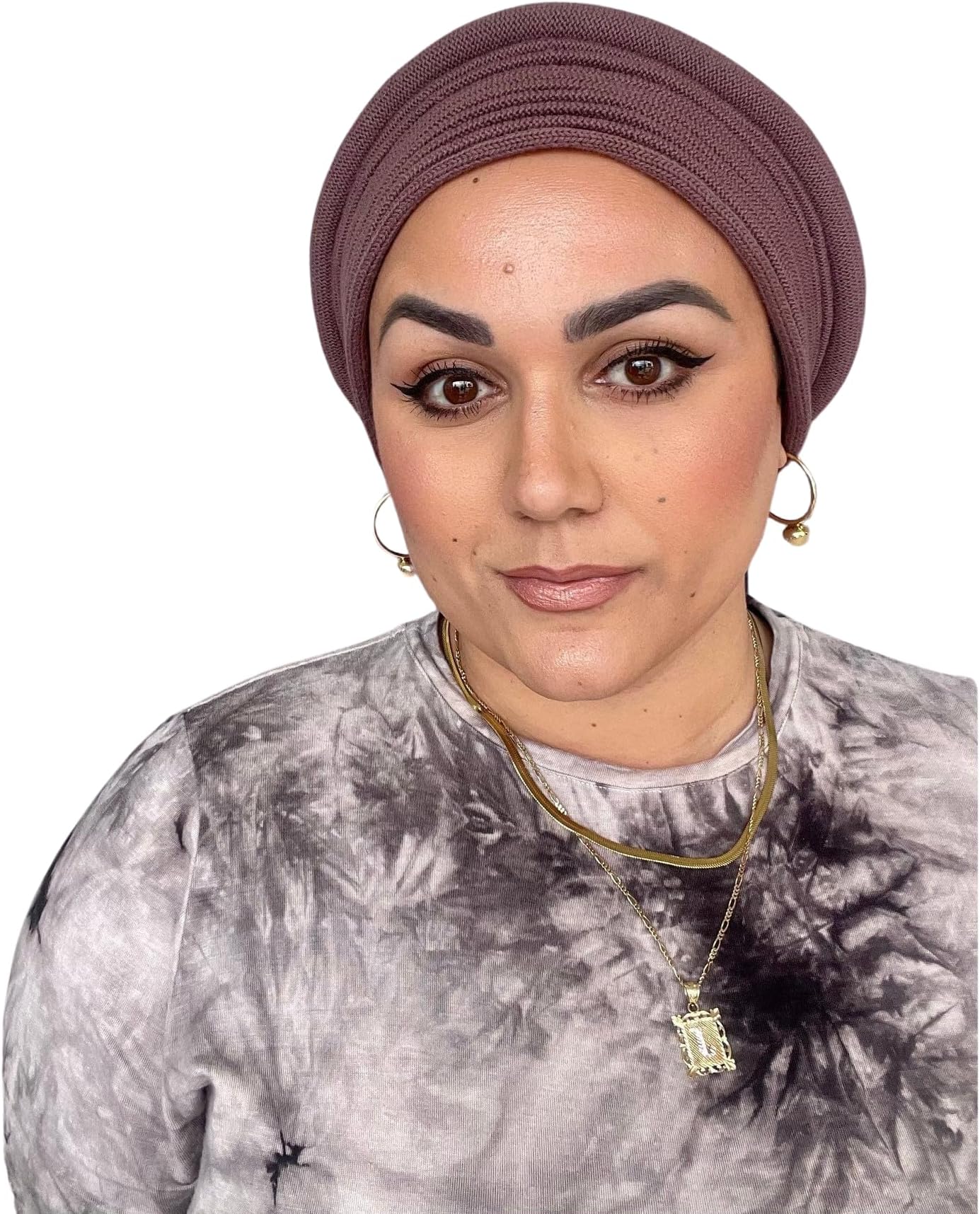 Front Pleated Cotton Beret for Women, Slip On Tam Hat, Tichel Headcover