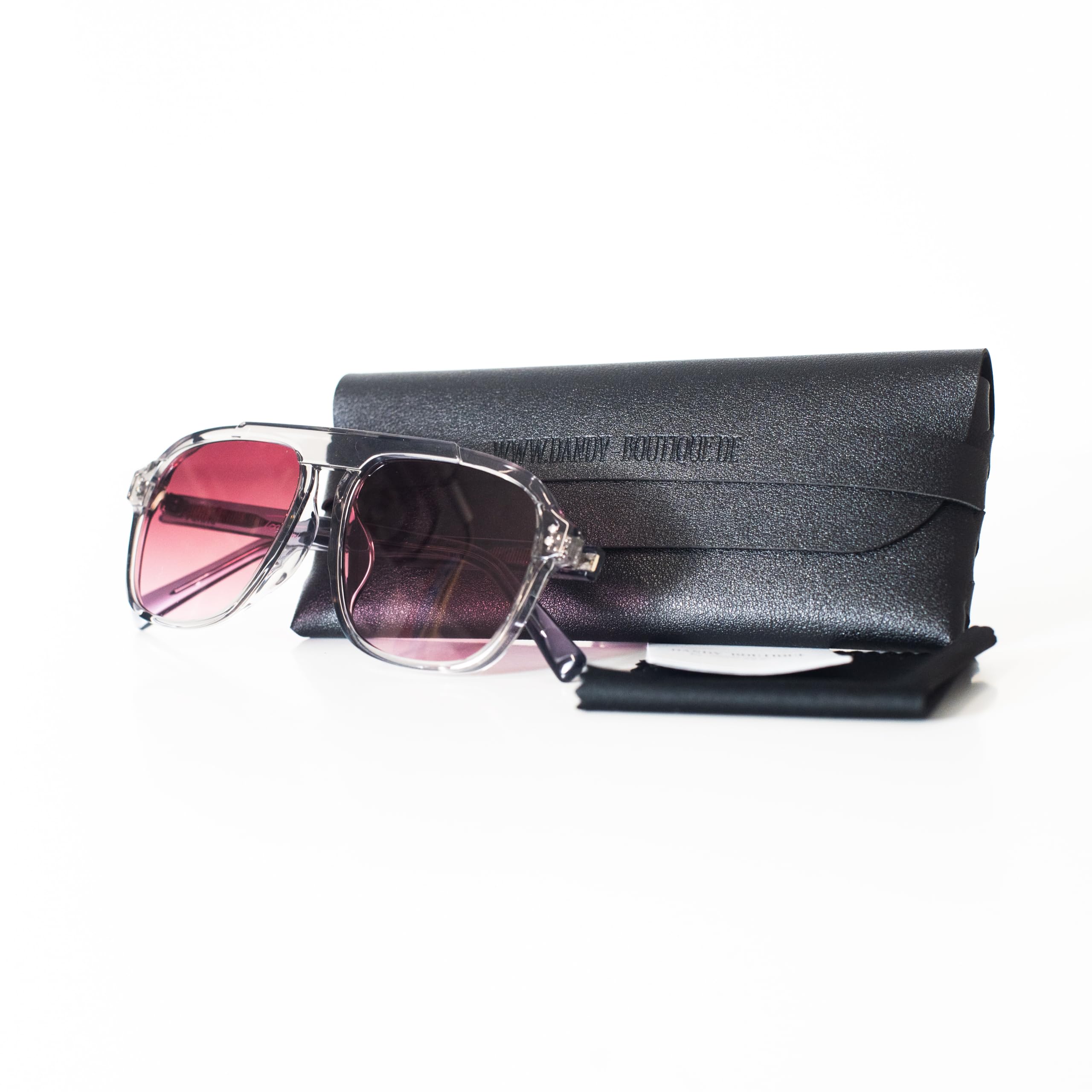 TONI Sonnenbrille, Bordeauxrotes Verlaufsglas, Transparent-Grauer TR90-Rahmen, UV400 Schutz