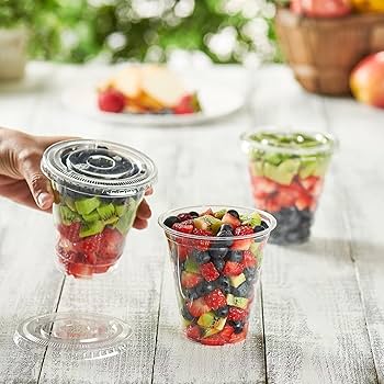 Amazon.com: GUSTO [100 Count] Clear (No Hole) Flat PET Plastic