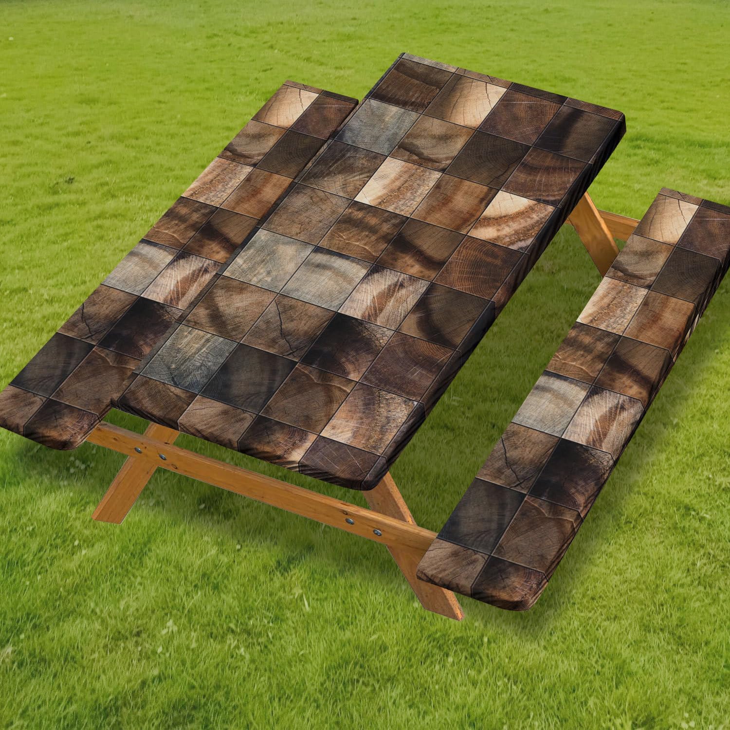 Nappe pique nique rectangulaire elastique Odot housses de table banc lavable