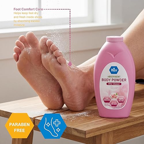 Miniatura 8 de MED PRIDE Polvo corporal de almidón de maíz sin talco con aroma a rosa, cuidado de la piel que absorbe la humedad para una frescura diaria, fórmula
