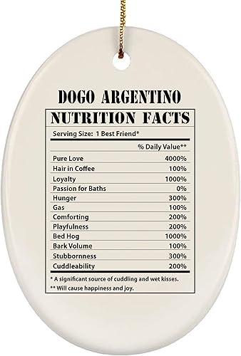 Miniatura 1 de Divertidos regalos para árbol de Navidad 2023 de Dogo Argentino de datos nutricionales