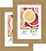 Vista 66 de FrameWorks Marcos de fotos clásicos de madera de 12 x 12 a 8 x 8 pulgadas con vidrio templado, roble natural, paquete de 2