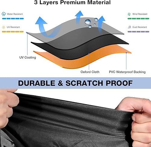 Miniatura 3 de NEVERLAND Funda impermeable para lancha remolcada, resistente al agua, lona de poliéster de grado marino, se adapta a forma de V, casco en V y