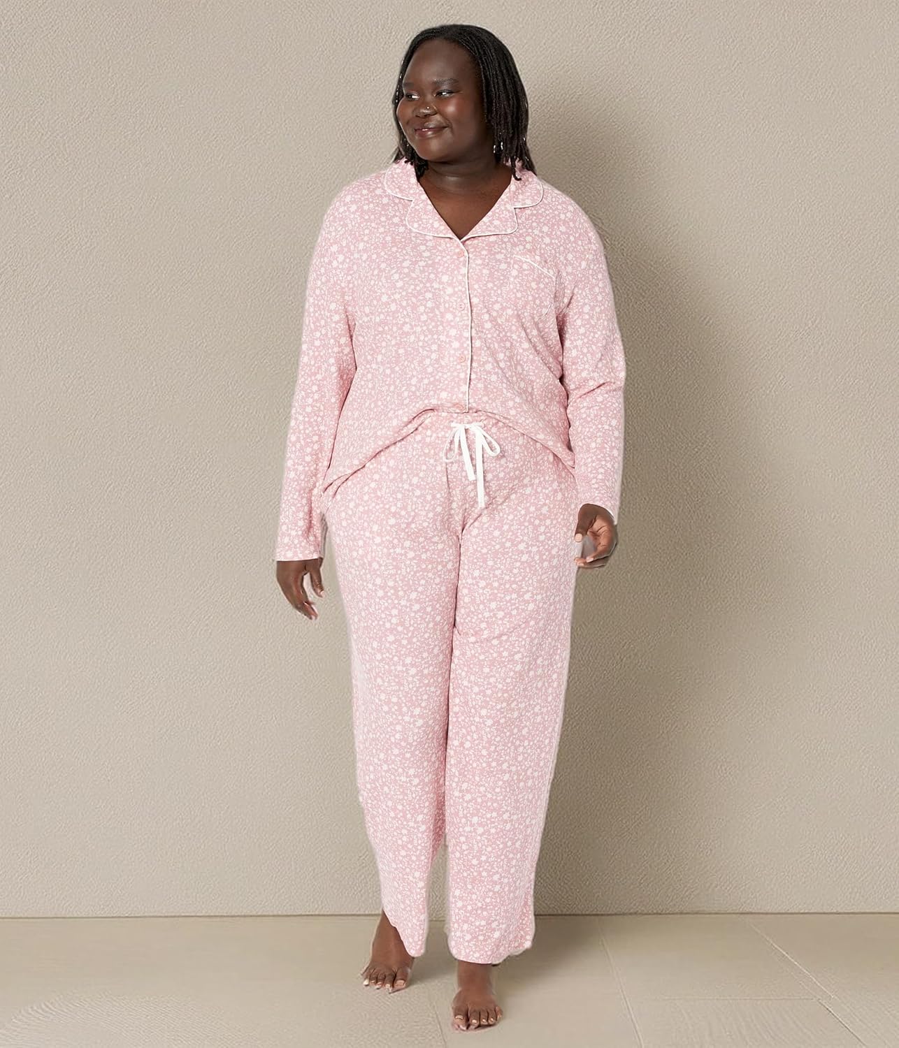 Karen Neuburger Women's Plus Size Long-Sleeve Floral Girlfriend Pajama Set - Image 7