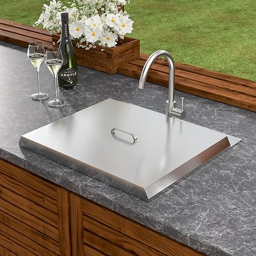 Miniatura 4 de Dcolora 21 Inch Outdoor Kitchen Sink Drop In Bar Sink Workstation With Faucet And Dust Lid Single Bowl Utility Small Sinks 304 Stainless Steel,