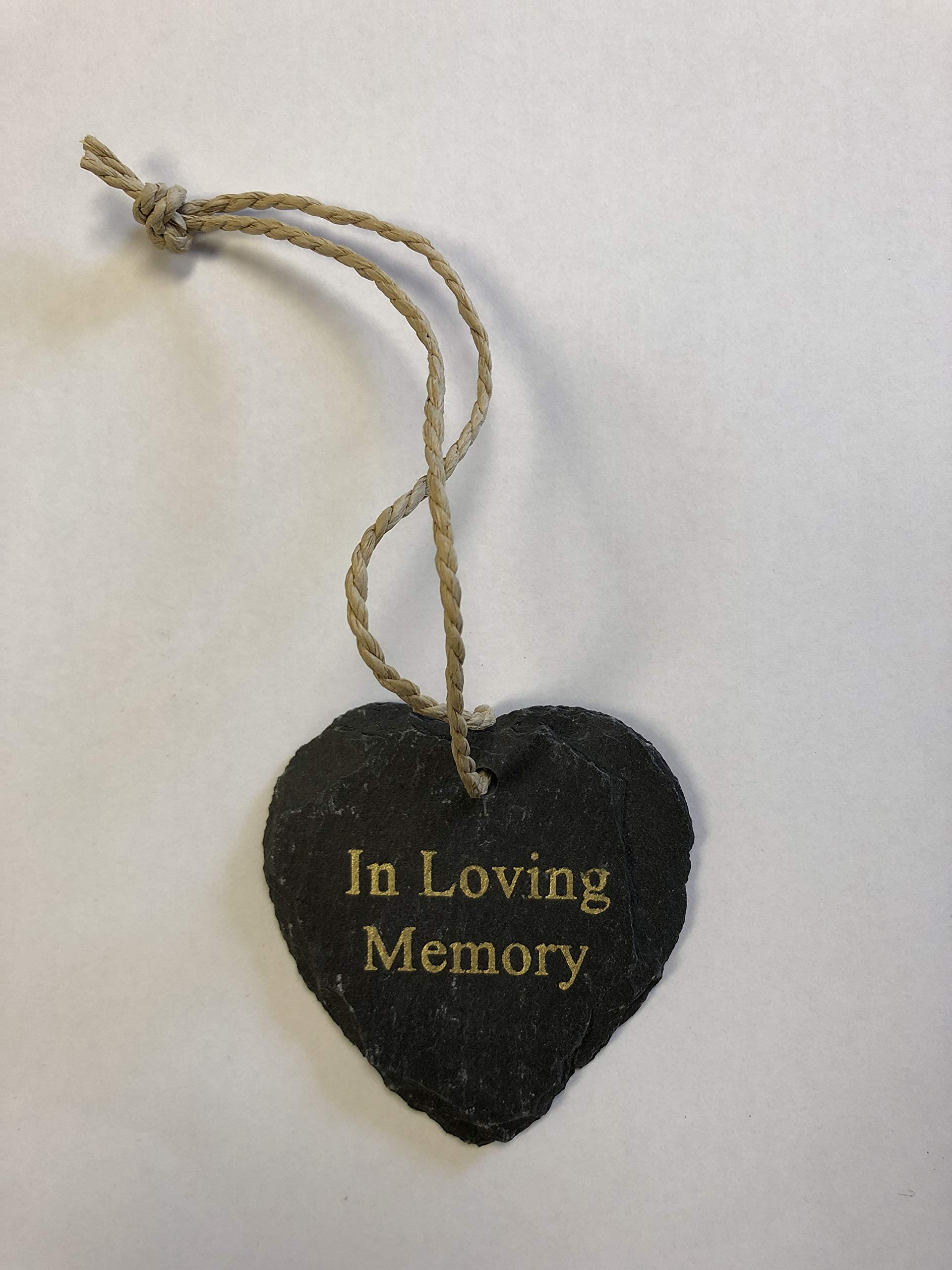 Thoughts of You - In Loving Memory - Sentiment/Memorial Slate Heart on String