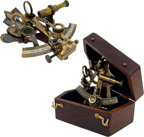 Medieval Replicas Regalo sextante de historia de barco de latón para el día del padre, cumpleaños, aniversario, Navidad. Kelvin & Hughes London