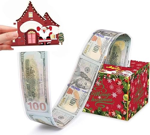 Sbrvaniy Caja de dinero de Feliz Navidad para regalo en efectivo, divertidas cajas de regalo para efectivo, caja sorpresa caja de regalo para