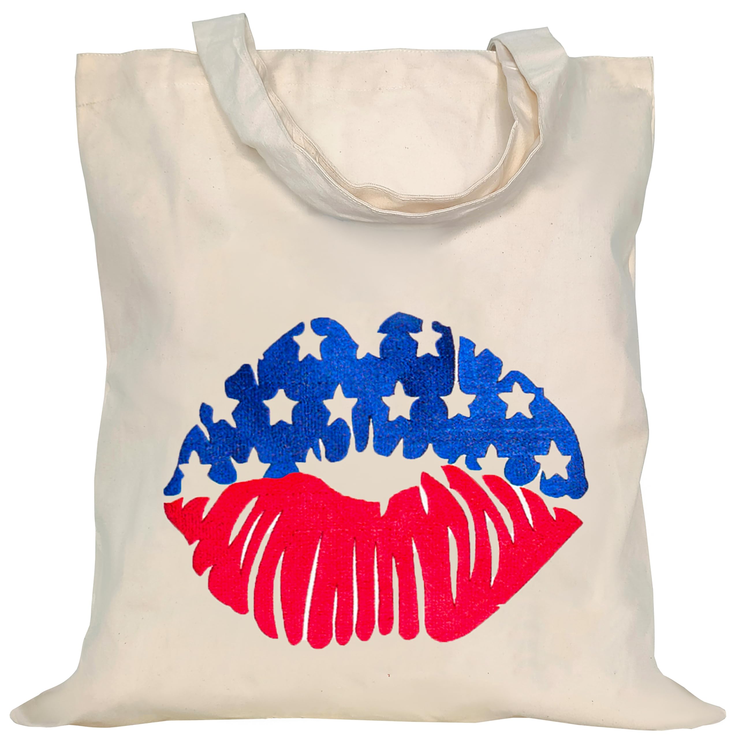 SALHARO 100% Cotton Canvas Tote - 15"x16" Fashionable Reusable Grocery Shopping Cloth Bag, Embroidered, Natural Color