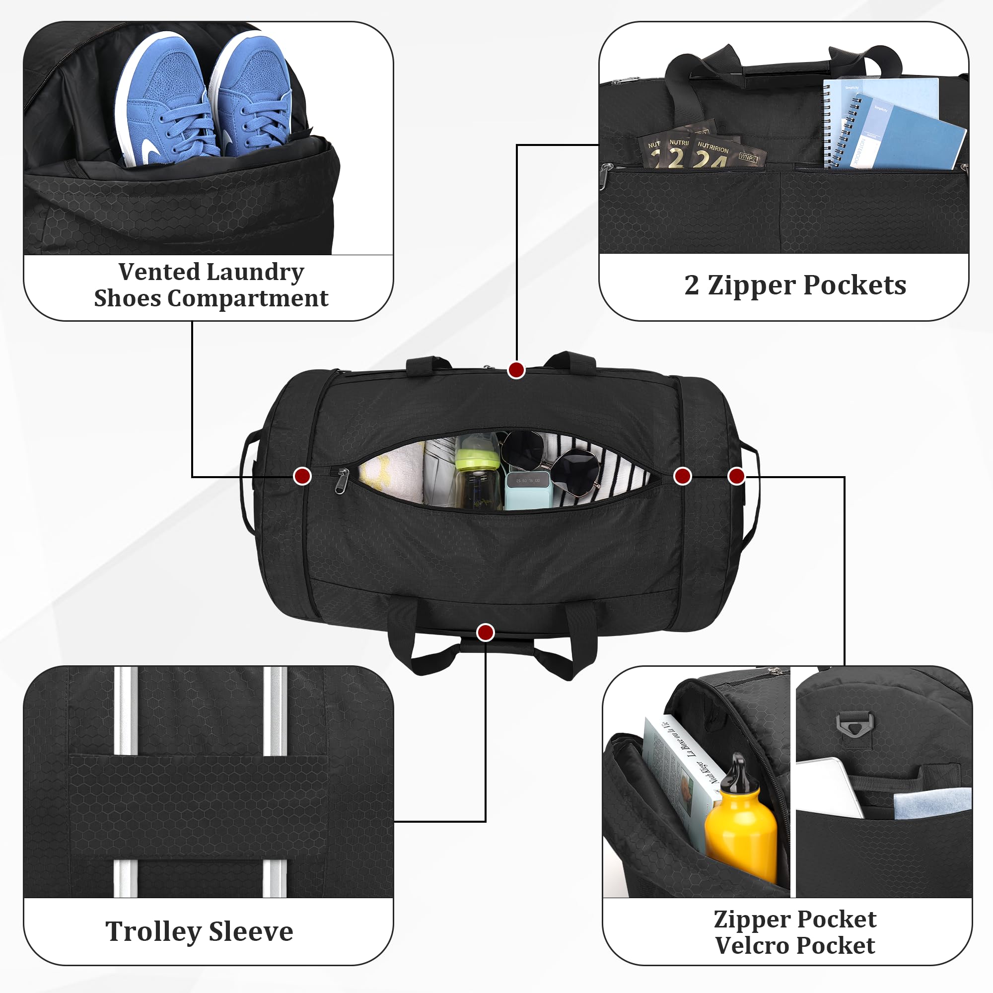 Borsa da viaggio 80L Nero