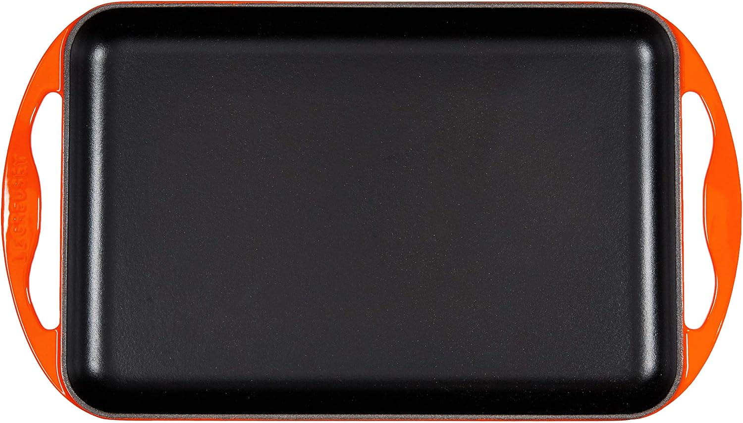 Le Creuset Enameled Cast Iron Rectangular Skinny Griddle, 13" x 8.5", Flame