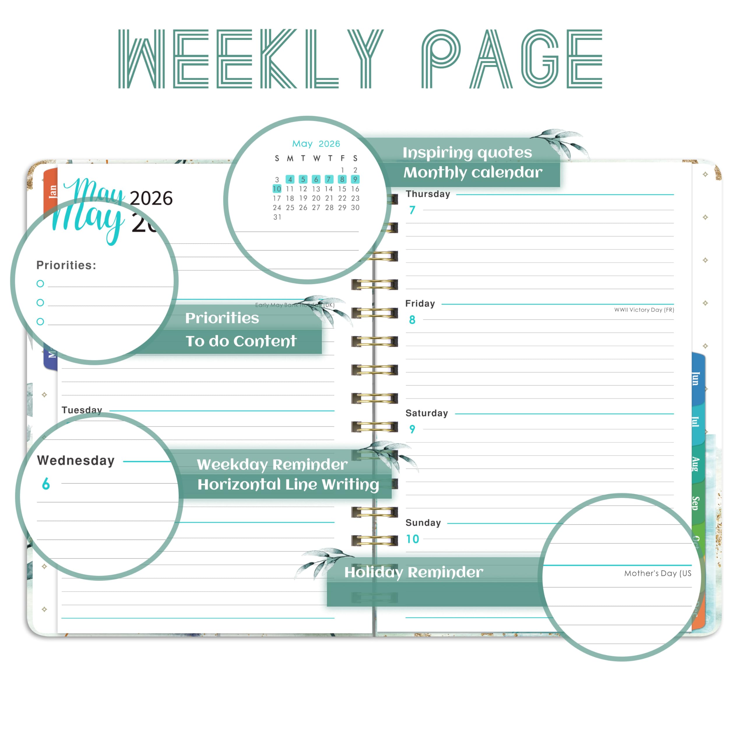 Snapklik.com : 2026 Planner - Planner 2026 Weekly And Monthly, 6.4 X 8. ...